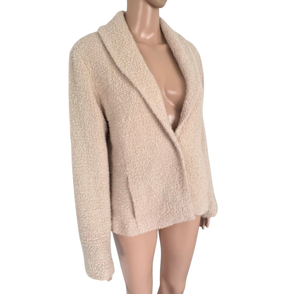 Eileen Fisher Wool Textured Blazer Jacket M Cream Old Money Business Carrier - Picture 3 of 10
